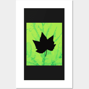 Maple leaf silhouette - Wood sign - The Five Elements Abstract  Symbol Posters and Art